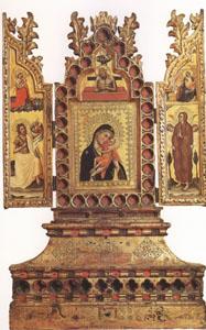 Simone Dei Crocefissi Virgin and Child with Saints a triptych (mk05) Sweden oil painting art